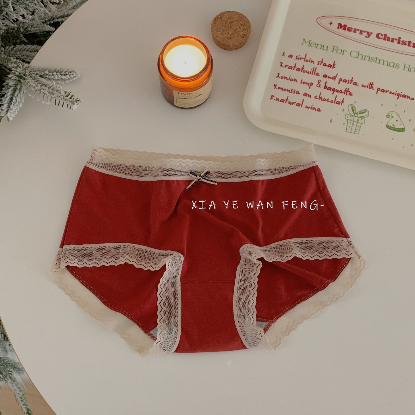 Red Modal Mid Waisted Underwear