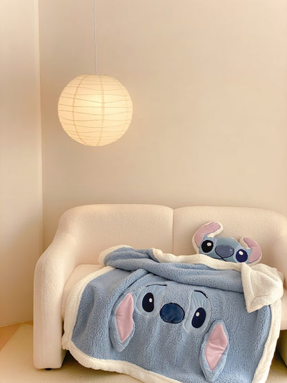 Sherpa Cartoon Print Blanket with Plushie