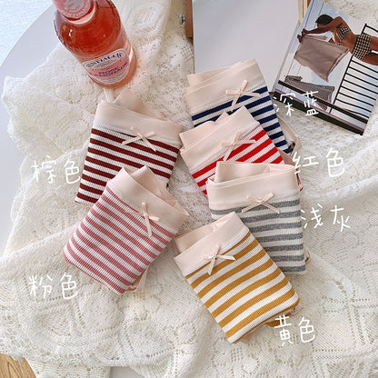 Striped Cotton Mid Waisted Underwear